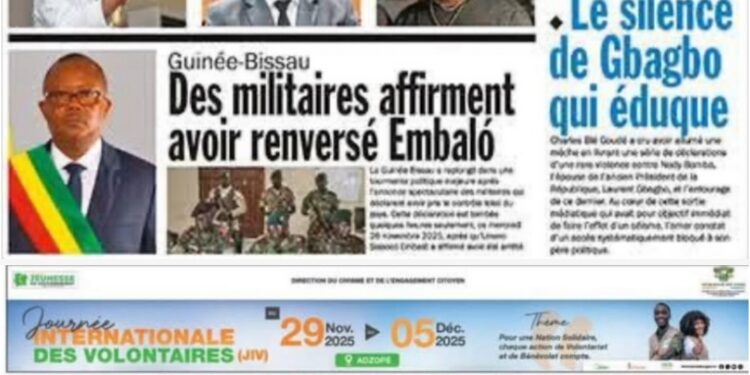 Revue de Presse Ivoirienne – Jeudi 27 novembre 2025