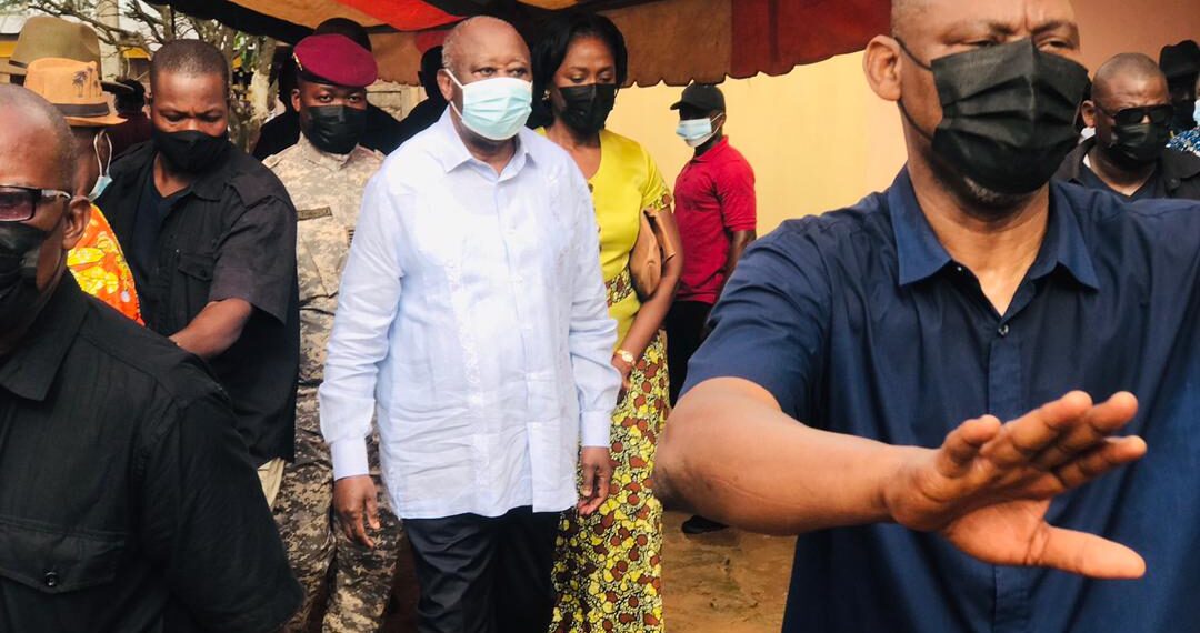 Le président Laurent Gbagbo à Dougroupalegnoa