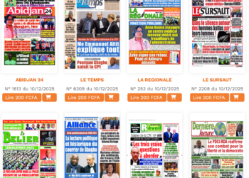 Analyse complète des Unes ivoiriennes : politique, société et économie, entre récits opposés du RHDP et de l’opposition