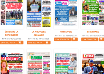 REVUE DE LA PRESSE IVOIRIENNE – 19 DÉCEMBRE 2025 : analyse des Unes et des messages politiques cachés dans la presse