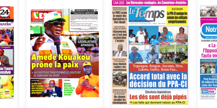 Côte d&rsquo;Ivoire: analyse critique des Unes, législatives 2025, divergences politiques et lecture croisée de l’actualité nationale